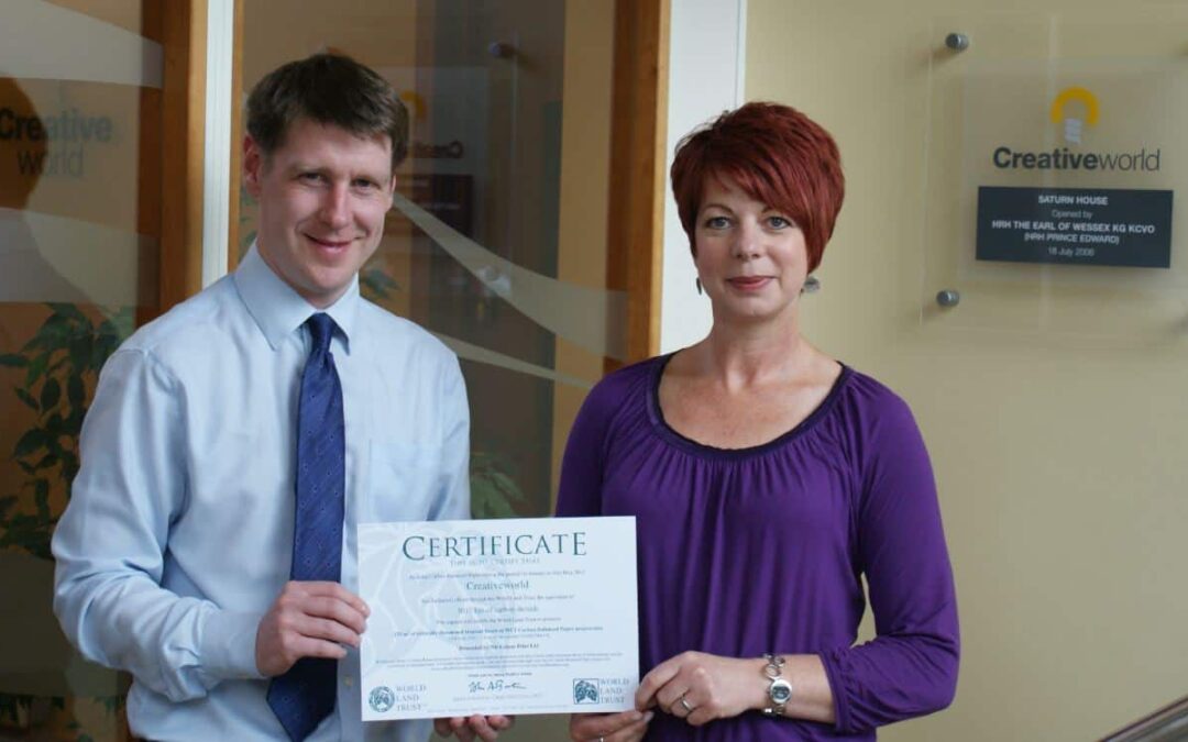 Creativeworld Awarded Carbon Balancing Accolade From World Land Trust