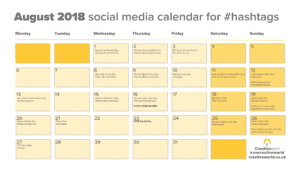 Social Media Calendar - August 2018
