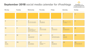 Social Media Calendar September 2018