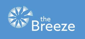 The Breeze Logo Blue Background