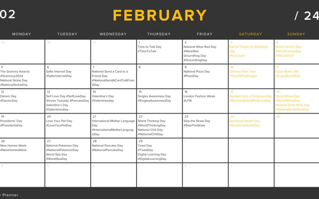 Social Media Calendar 2024: February