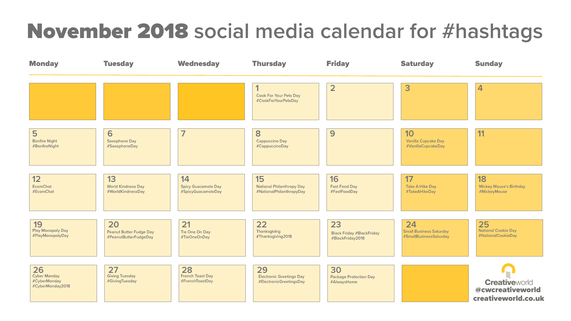 November Social Calendar