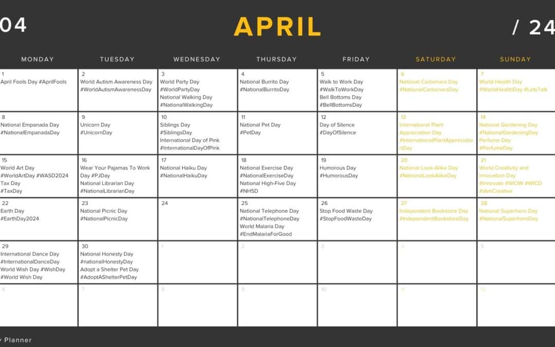 Social Media Calendar 2024: April