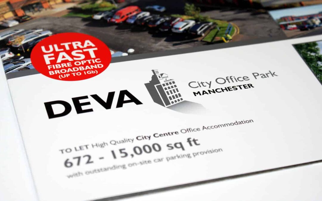 Leading property marketing agency, Creativeworld, create new marketing material for Deva City Office Park, Manchester