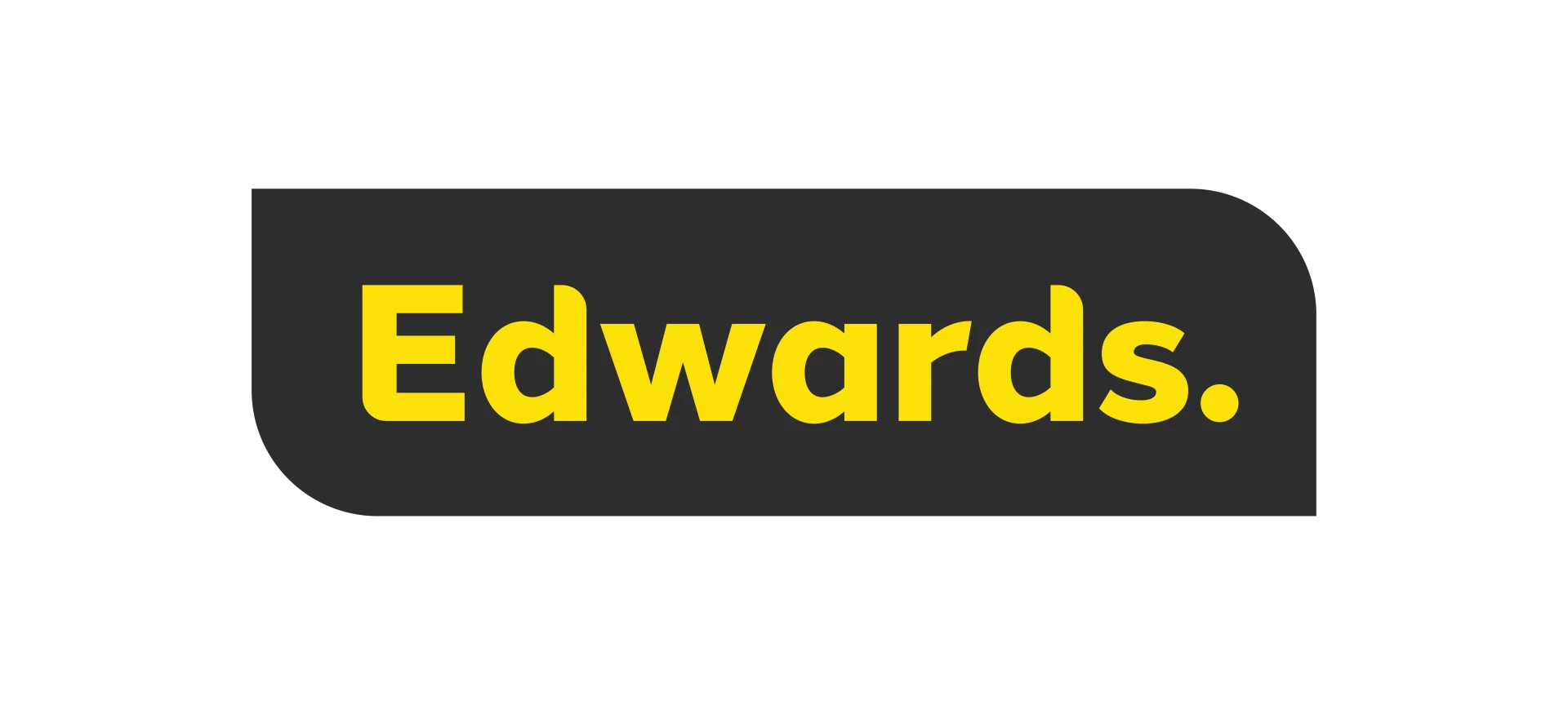 Edwards logo with yellow text on black background