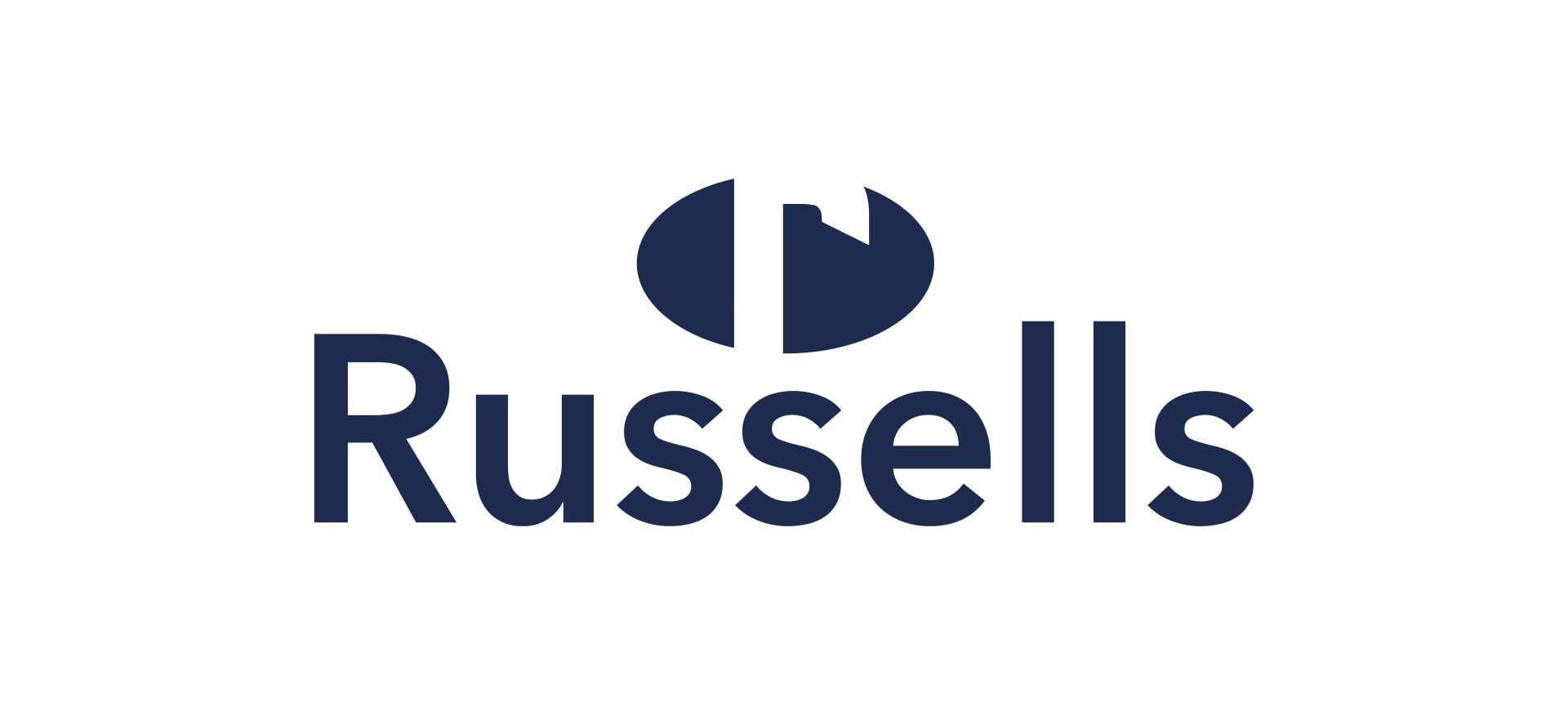 Russells logo with abstract design