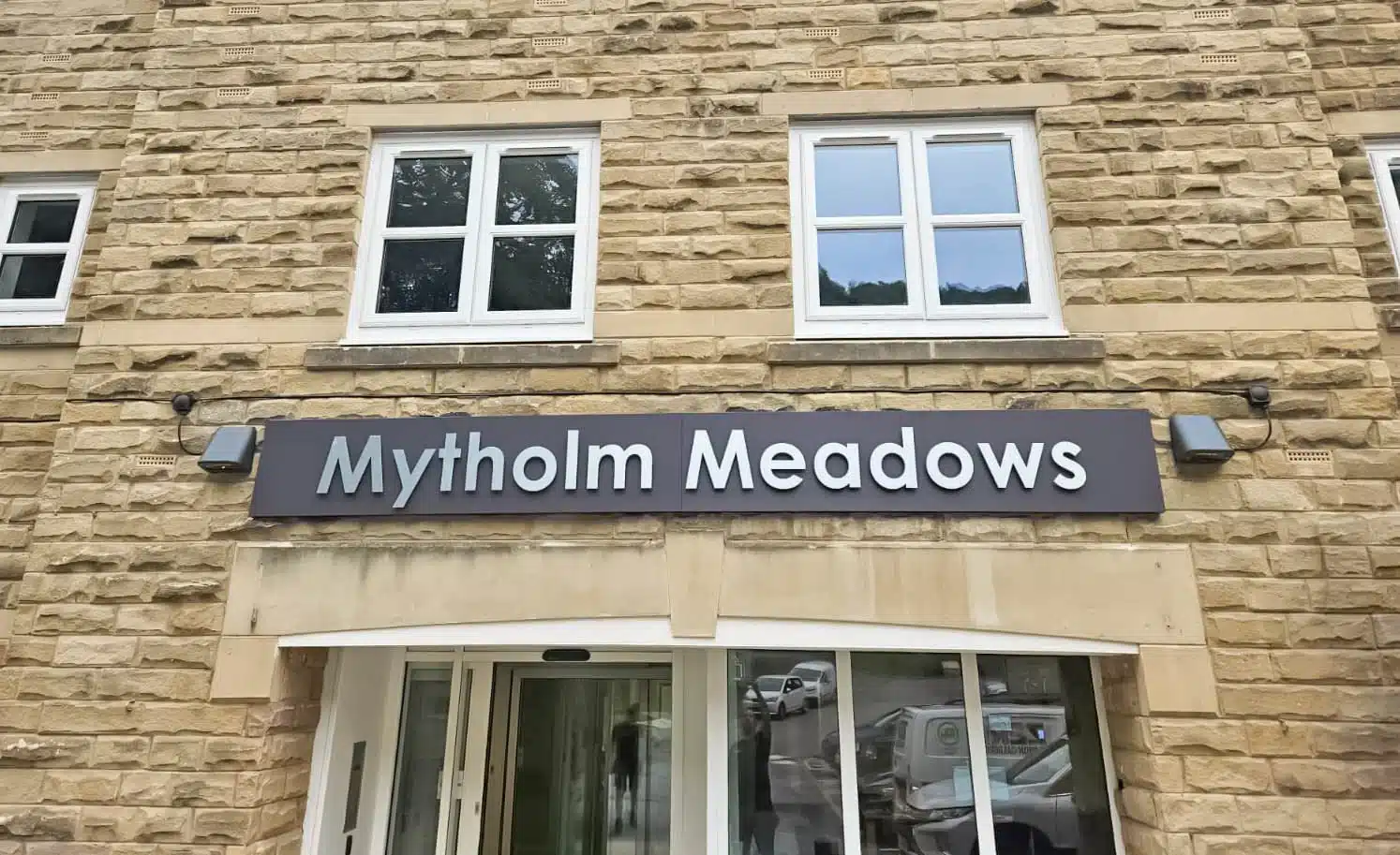 Entrance to Mytholm Meadows building