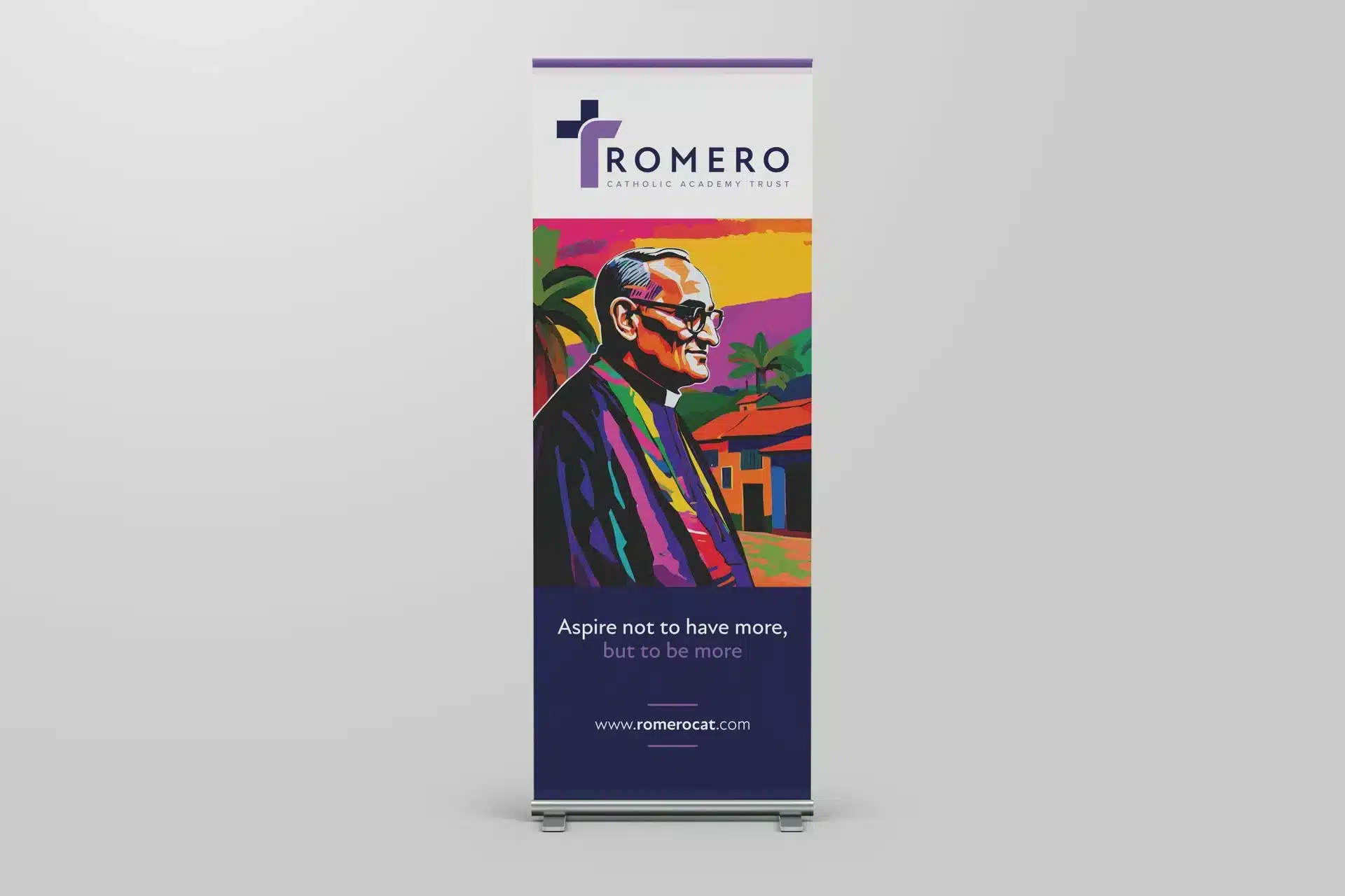 Colourful banner of Romero Catholic Academy
