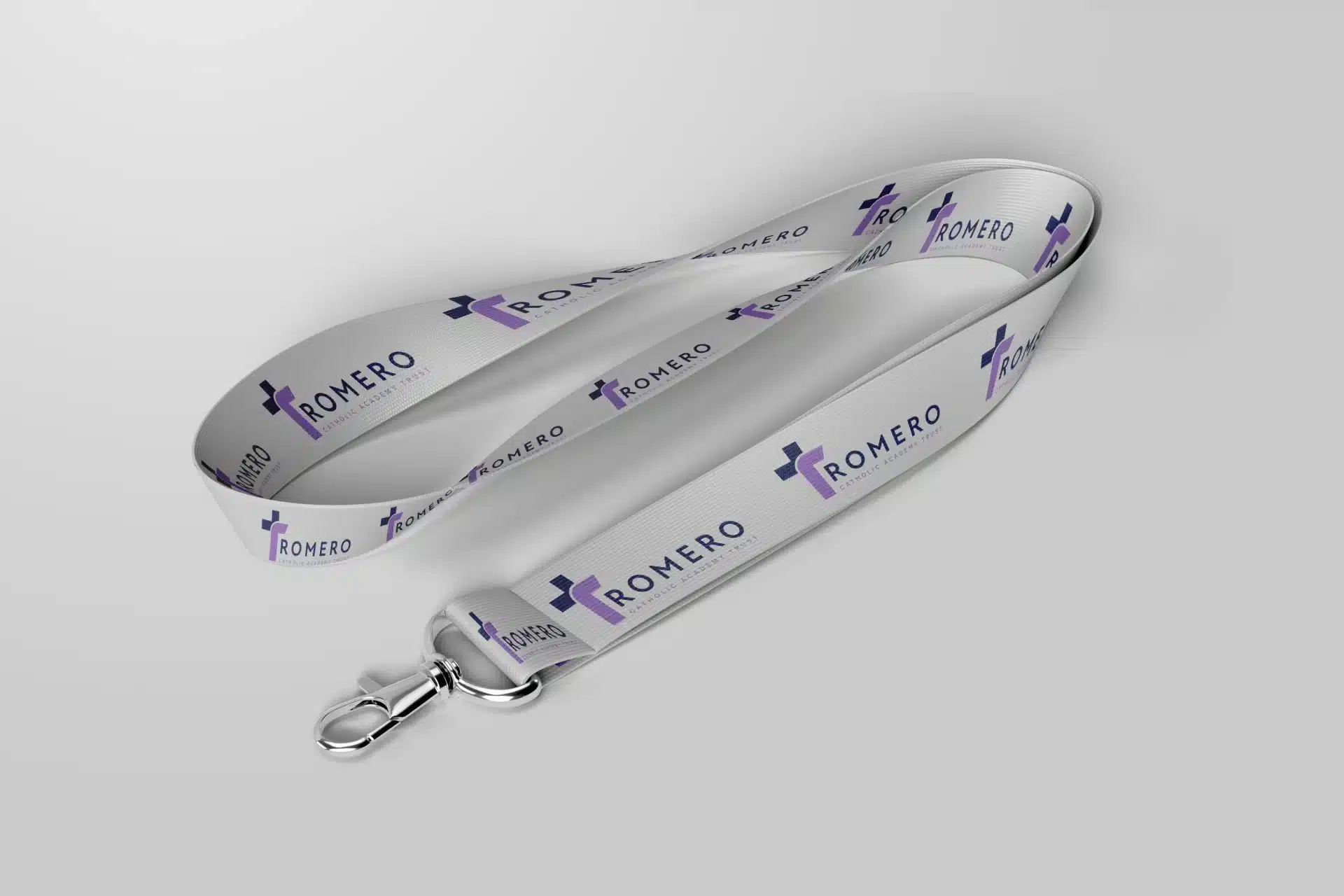 Romero branded lanyard with clip.