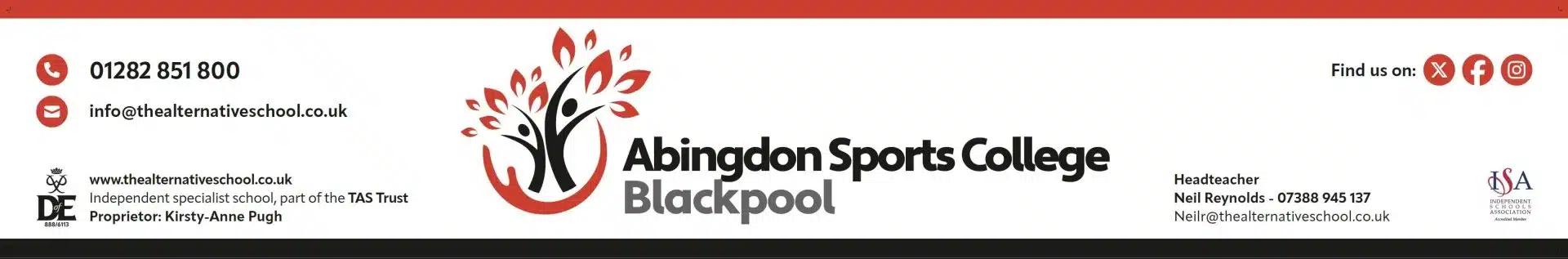 Abingdon Sports College contact details and logo