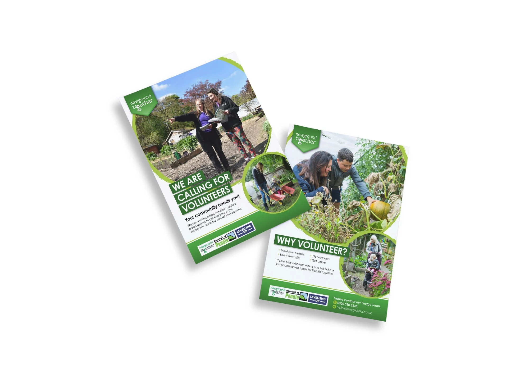 Volunteer recruitment leaflet for Newground Together community gardening