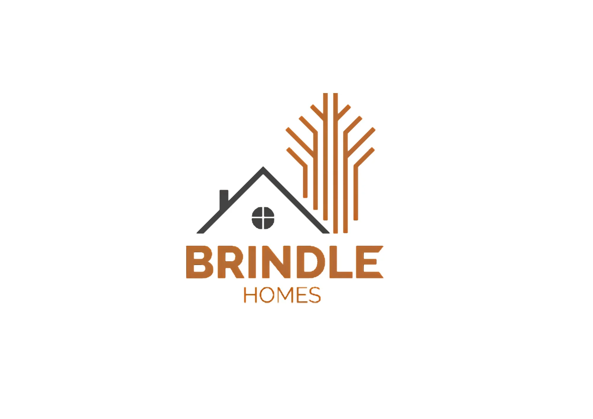 Brindle Homes logo with house and stylised tree
