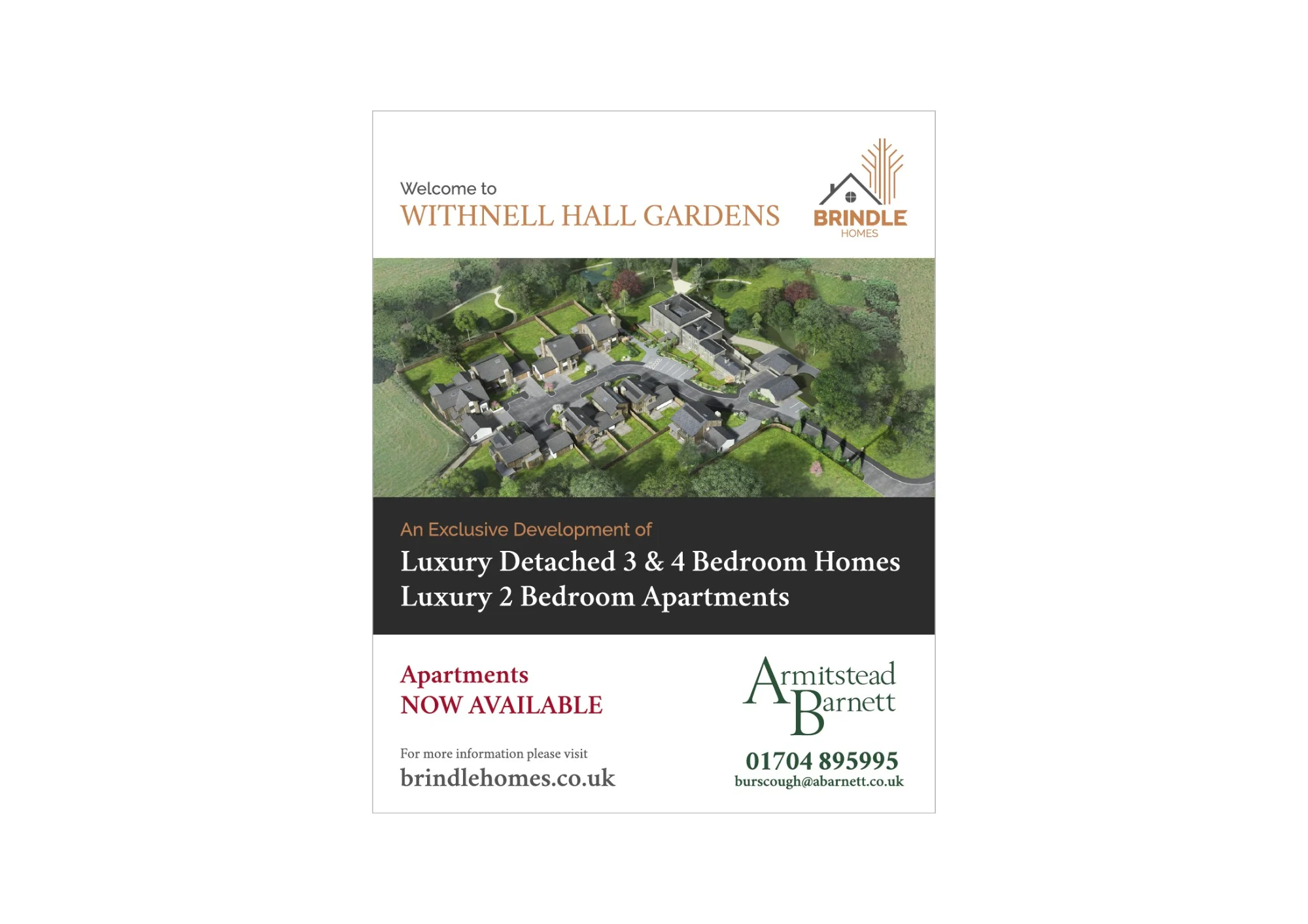 Withnell Hall Gardens luxury homes development advertisement